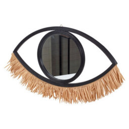 Urbn-Living Black - Large Decorative Eye Shaped Mirror - thumbnail 3