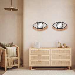 Urbn-Living Black - Large Decorative Eye Shaped Mirror - thumbnail 2