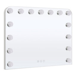 Living And Home White Hollywood Makeup Vanity Mirror With 15 Dimmable Led Bulbs, 3 Color Lighting, Touch Control 50Cm W X 40Cm H - thumbnail 6