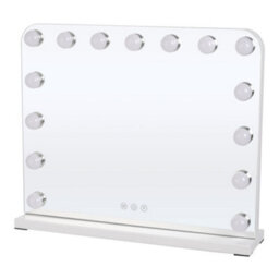 Living And Home White Hollywood Makeup Vanity Mirror With 15 Dimmable Led Bulbs, 3 Color Lighting, Touch Control 50Cm W X 40Cm H - thumbnail 4