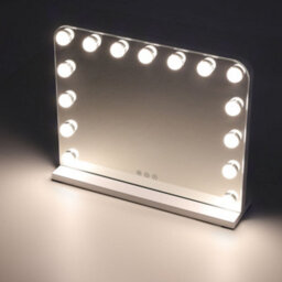 Living And Home White Hollywood Makeup Vanity Mirror With 15 Dimmable Led Bulbs, 3 Color Lighting, Touch Control 50Cm W X 40Cm H - thumbnail 3