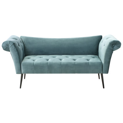 Beliani Chaise Longue Nantilly Velvet Teal - image 1