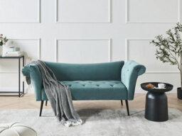 Beliani Chaise Longue Nantilly Velvet Teal - thumbnail 2