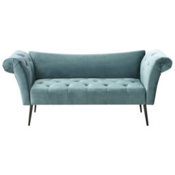 Beliani Chaise Longue Nantilly Velvet Teal - thumbnail 1