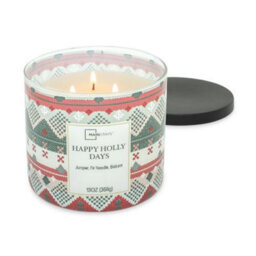 Mainstays Happy Holly Days Scented 3 Wick Candle 369G Glass Jar - thumbnail 2