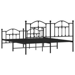 Berkfield Metal Bed Frame With Headboard And Footboard Black 180X200 Cm - thumbnail 7