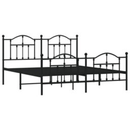 Berkfield Metal Bed Frame With Headboard And Footboard Black 180X200 Cm - thumbnail 4