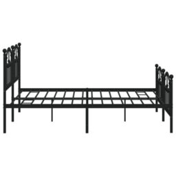 Berkfield Metal Bed Frame With Headboard And Footboard Black 180X200 Cm - thumbnail 6