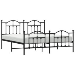 Berkfield Metal Bed Frame With Headboard And Footboard Black 180X200 Cm - thumbnail 3