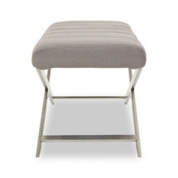 Buttercup Farm Gilden Bench With Cross Base - Metal/wood/textile - L44 X W120 X H45 Cm - Silver/grey - thumbnail 4