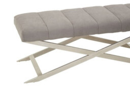 Buttercup Farm Gilden Bench With Cross Base - Metal/wood/textile - L44 X W120 X H45 Cm - Silver/grey - thumbnail 5