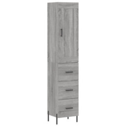 Berkfield Highboard Grey Sonoma 34.5X34X180 Cm Engineered Wood - thumbnail 2