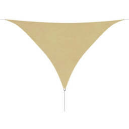 Berkfield Sunshade Sail Oxford Fabric Triangular 5X5X5 M Beige - thumbnail 1