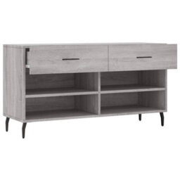 Berkfield Industrial Shoe Bench Grey Sonoma 102X35X55 Cm Engineered Wood - thumbnail 5