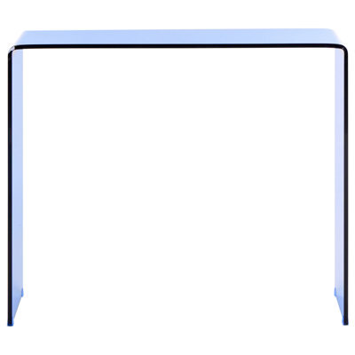 Wyld And Coco Blue-Tinted Tempered Glass Console Table 90 X 30 Cm Rectangular Minimalist - image 1