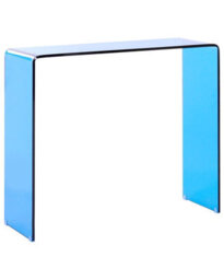 Wyld And Coco Blue-Tinted Tempered Glass Console Table 90 X 30 Cm Rectangular Minimalist - thumbnail 3