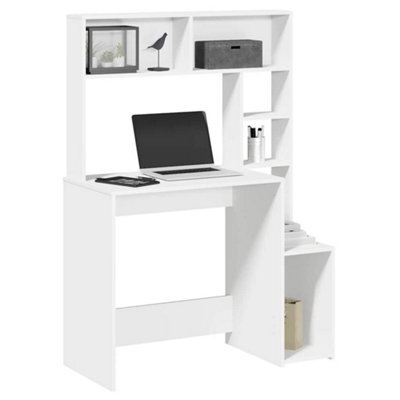 Berkfield Desk With Shelves White 100X45X140 Cm Engineered Wood - image 1
