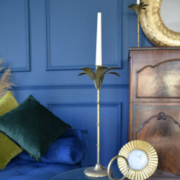 Madison & Mayfair Art Deco Gold Palm Tree Candle Holder