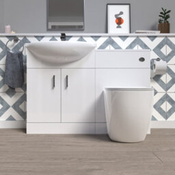 Nes Home 1150mm Freestanding White Vanity Unit With Basin, Wc Unit & Btw Toilet - thumbnail 2