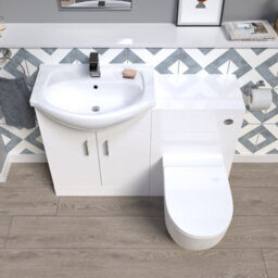 Nes Home 1150mm Freestanding White Vanity Unit With Basin, Wc Unit & Btw Toilet - thumbnail 3
