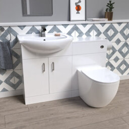 Nes Home 1150mm Freestanding White Vanity Unit With Basin, Wc Unit & Btw Toilet - thumbnail 4