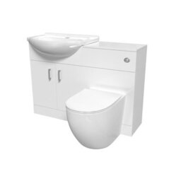 Nes Home 1150mm Freestanding White Vanity Unit With Basin, Wc Unit & Btw Toilet - thumbnail 5