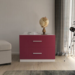 Urbn-Living Urbnliving 130Cm Height Pink Wardrobe Chest Cabinet Bedside Table 3 Piece Set - thumbnail 3
