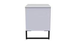 Tamworth Double 1 Drawer Bedside Cabinet In White Matt (Ready Assembled) - thumbnail 2