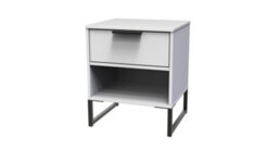 Tamworth Double 1 Drawer Bedside Cabinet In White Matt (Ready Assembled) - thumbnail 3