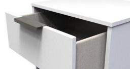 Tamworth Double 1 Drawer Bedside Cabinet In White Matt (Ready Assembled) - thumbnail 5