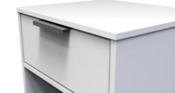 Tamworth Double 1 Drawer Bedside Cabinet In White Matt (Ready Assembled) - thumbnail 4