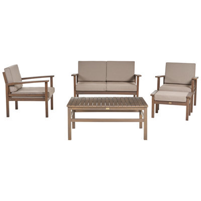Beliani Garden Lounge Set With Table 4 Seater Manila Certified Acacia Wood Dark Brown - image 1