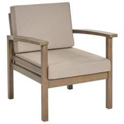 Beliani Garden Lounge Set With Table 4 Seater Manila Certified Acacia Wood Dark Brown - thumbnail 9