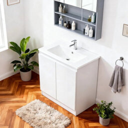 600mm Freestanding Vanity Unit High Gloss Basin Sink Bathroom - thumbnail 5