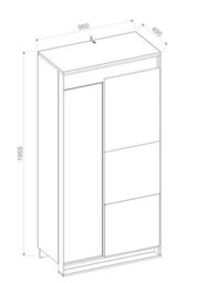 Arte Modern Oak Artisan & Black Hinged Wardrobe (H)1950mm (W)950mm (D)500mm With Led Lighting - Spacious Clothes Storage - thumbnail 3