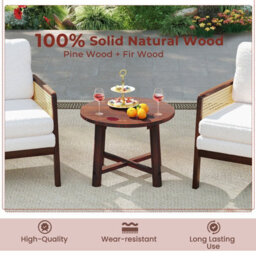 Gainoom Outdoor Side Table Patio End Table Small Round Coffee Table For Garden - thumbnail 6