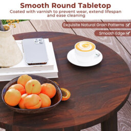 Gainoom Outdoor Side Table Patio End Table Small Round Coffee Table For Garden - thumbnail 7