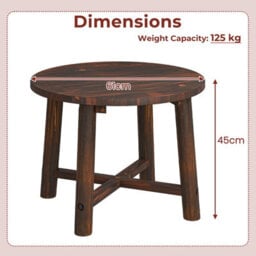 Gainoom Outdoor Side Table Patio End Table Small Round Coffee Table For Garden - thumbnail 2