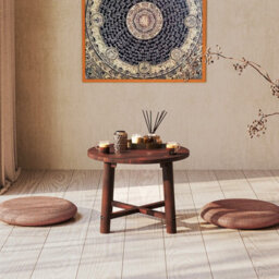 Gainoom Outdoor Side Table Patio End Table Small Round Coffee Table For Garden - thumbnail 5
