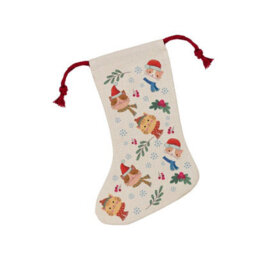 Purely Home Cartoon Cats Christmas Stocking - Novelty Xmas Gift For Cat Lovers Linen-Style Decor With Red Drawstring Ties - thumbnail 2