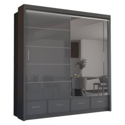 Sliding Wardrobes 4 u LTD Sliding Wardrobes 4U Bradford Modern High Gloss Sliding Door Wardrobe In 3 Colors & Sizes - (Grey - W2080mm, H2200mm) - thumbnail 2