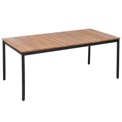 Beliani Garden Dining Table Vallese 180 Cm 90 Cm Acacia Wood Brown - image 1