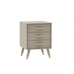 Melody Maison 3 Drawer Bedside Table - Oslo Taupe Range - thumbnail 6