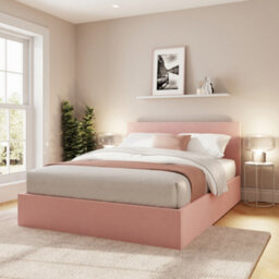 Gfw End Lift Ottoman Bed 150Cm Velvet Blush Pink King Size - thumbnail 2