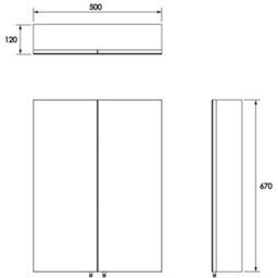 Bathroom Cabinet Stainless Steel Double Mirror Doors 67 X 50Cm - thumbnail 2