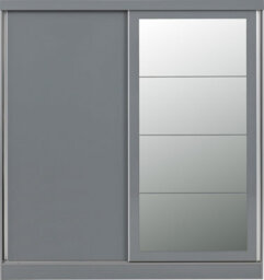Seconique Nevada 2 Door Sliding Wardrobe With Mirror In Grey Gloss Finish - thumbnail 3