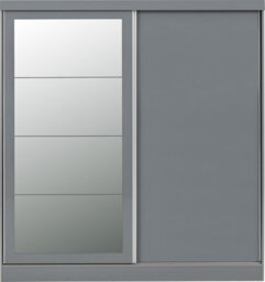 Seconique Nevada 2 Door Sliding Wardrobe With Mirror In Grey Gloss Finish - thumbnail 4