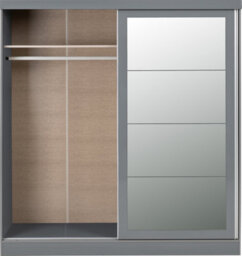 Seconique Nevada 2 Door Sliding Wardrobe With Mirror In Grey Gloss Finish - thumbnail 5