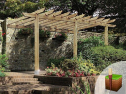 Edecks Heavy Duty Lean To Carport Wooden Garden Pergola (W 3600mm X L 4800mm) With Steel Spikes (2.7M) - thumbnail 5