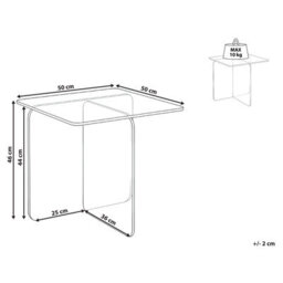 Wyld And Coco Lumina Living Side Table - Tempered Glass, Transparent, 46 X 50 Cm, Minimalist Square Design - thumbnail 5